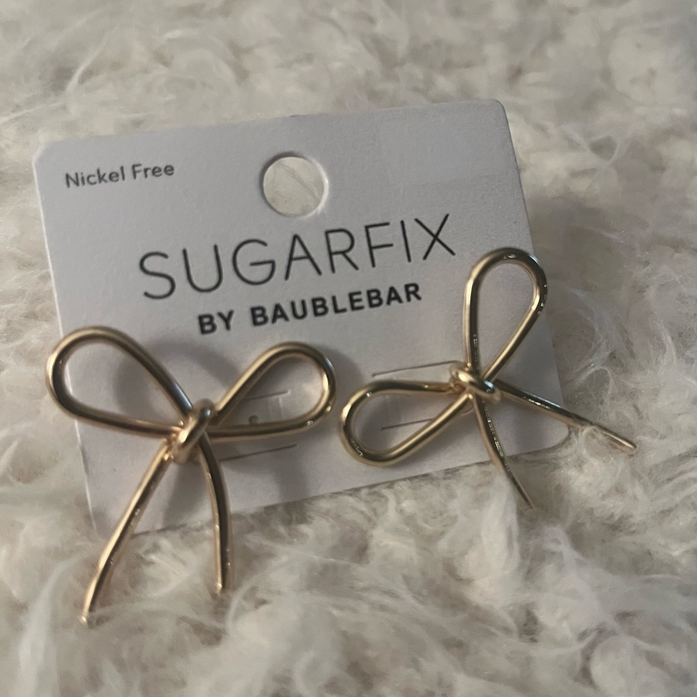 NEW Sugarfix by BaubleBar Gold Bow Earrings